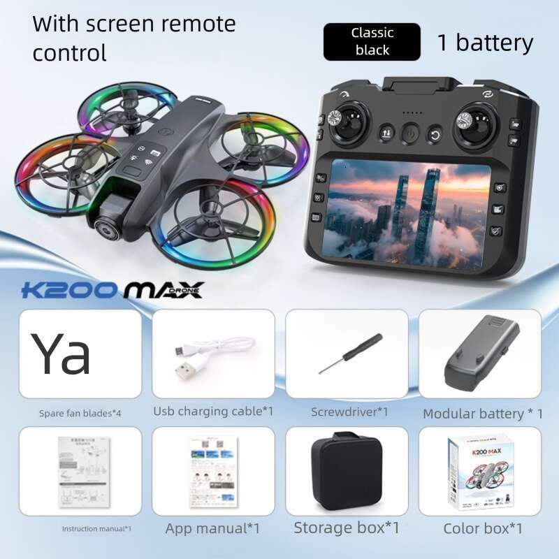 K Drone Brushless With Screen Aerial Photography Aircraft Optical Flow Positioning Color Light Full Protection Remote Control Airplane