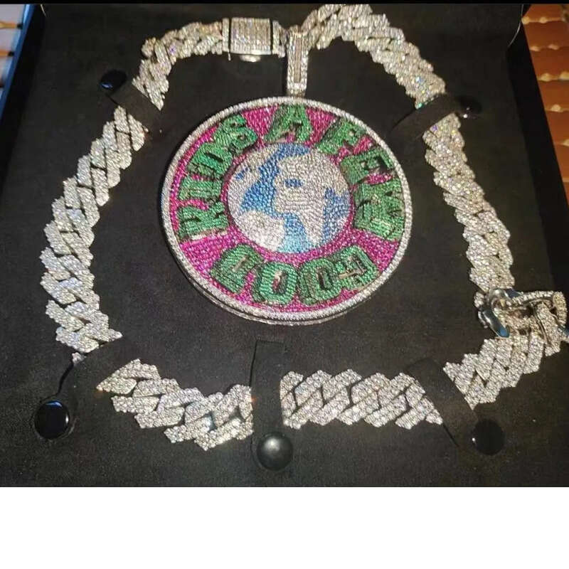 Factory Initial Pendant Iced Out Jewelry Gold Plated Vvs Moissanite Dias Cuban Chain 3d Custom Name Hip Hop Letter CFKE