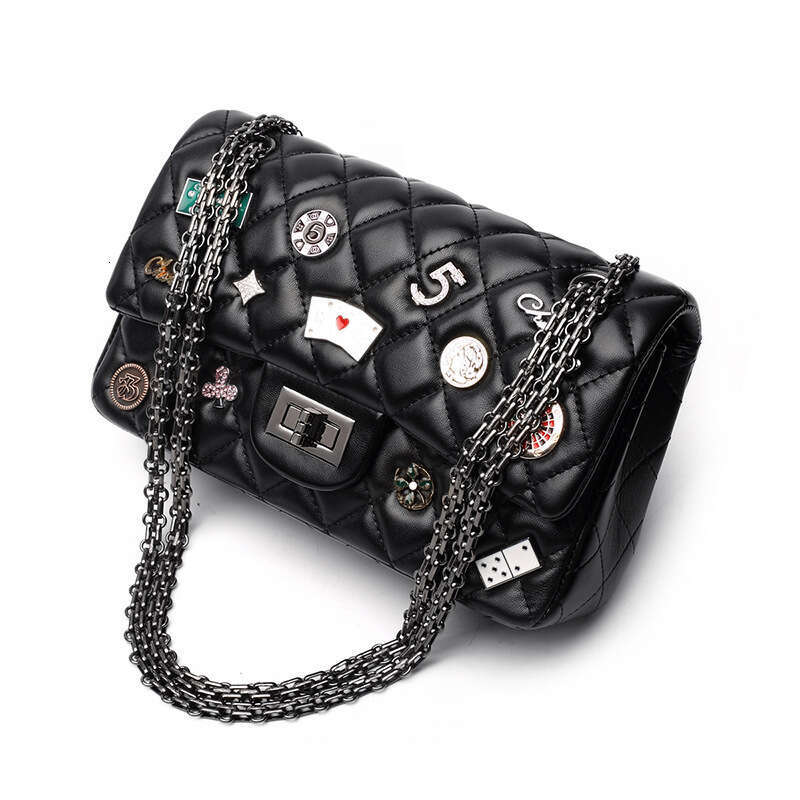 designer bag Luxury bag Trendy Women's New Fashion Quilted Badge Chain Versatile Shoulder Crossbody Bag for Women