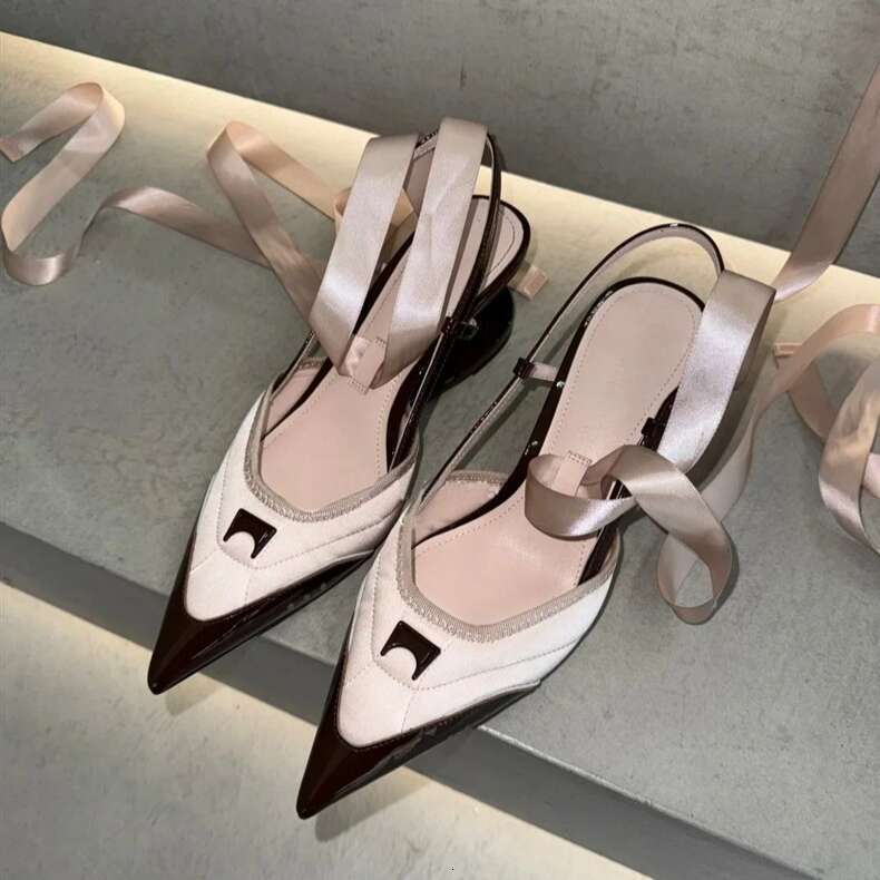 Niche Design Ballet Fairy Style Irregular Designer Shoe High heels 2025 New Pointed heelegant Cross Strap Sandals