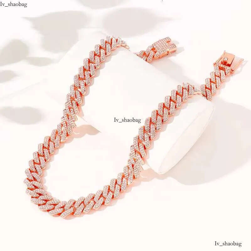 Custom Fashion Jewelry Gold Plated Alloy 14MM Chunky Full Dia Zircon Cuban Chain Link Necklace Women Men
