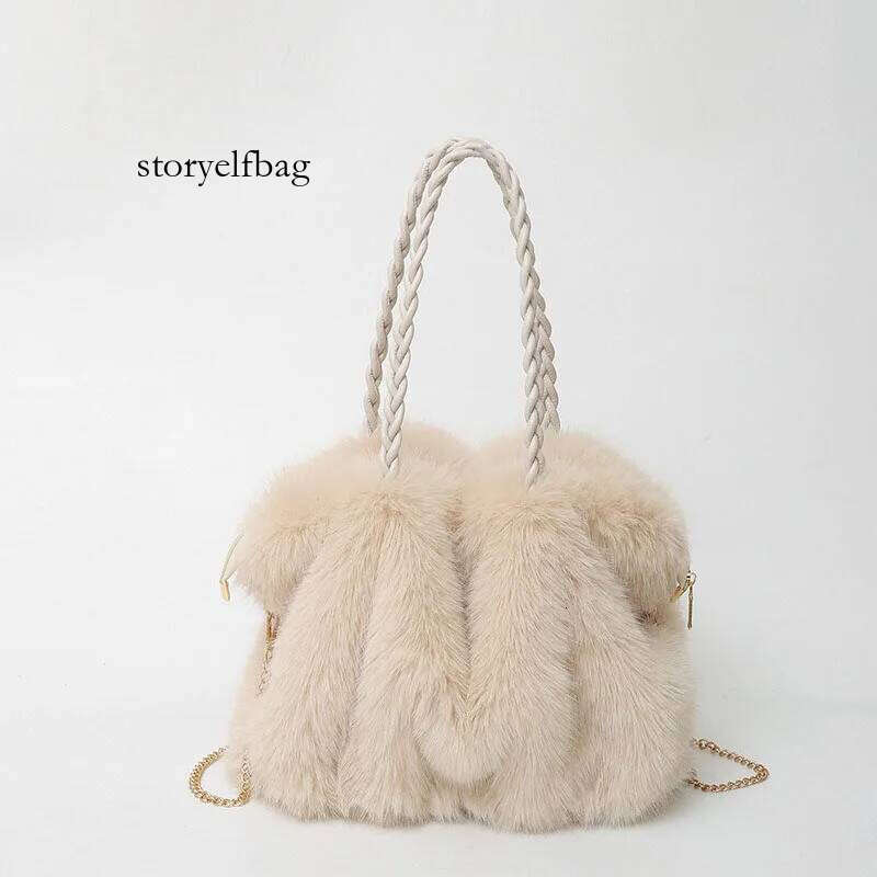 Plush High-end Fashion Soft For Skin Shoulder Faux Fur Women's Bag