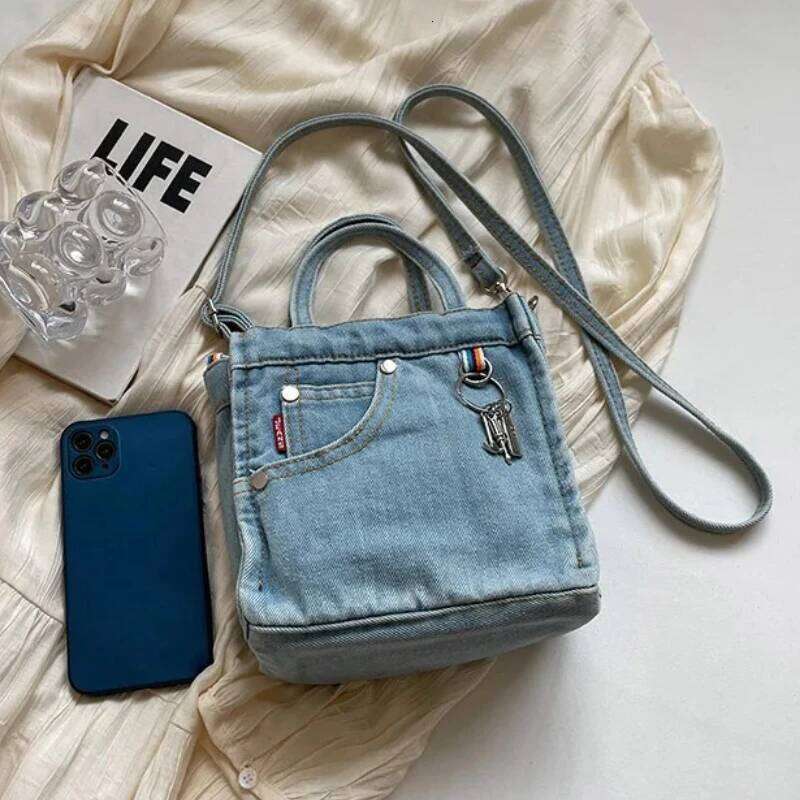 Ladies' Crossbody Creative Retro Washed Denim Personalized Fashionable Verstaile Handbags High-quality Shoulder Bags Girl