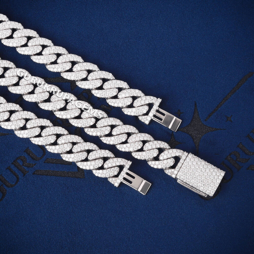 925 Silver Moissanite Iced Out Cuban Lidynamic Chain and Bracelet Combo Set Luxury Hip Hop Jewelry VVS Diamond Bling Rapper Style