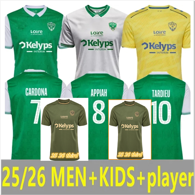 NEW 25 26 AS Saint-Etienne Soccer Jerseys 2025 2026 fans player version DREYER BRIANCON NKOUNKOU Home Away 3rd Goalkeeper MEN kids Football Shirts