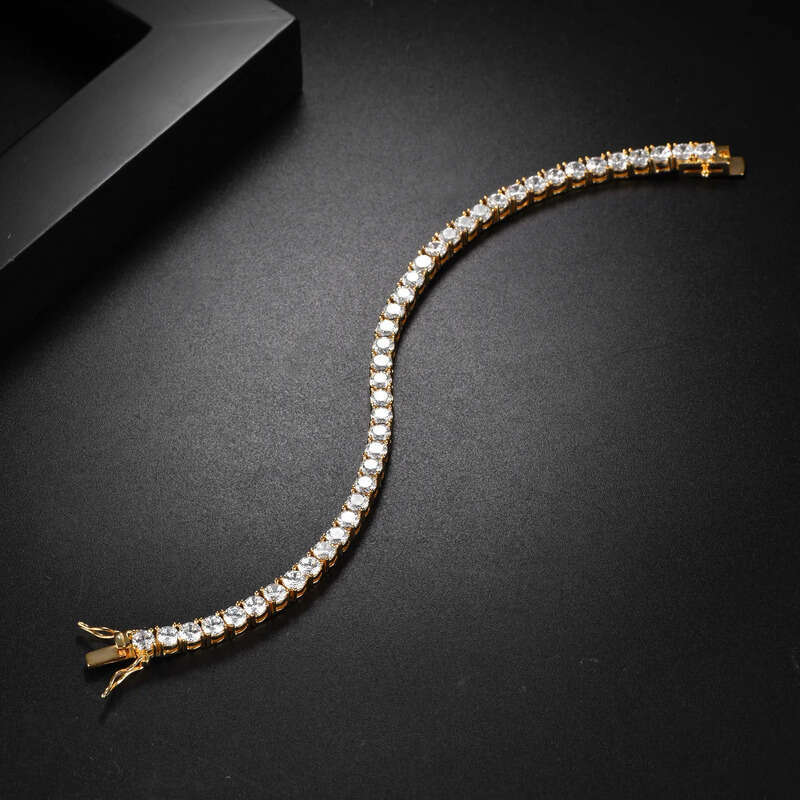 TennisChain Jewelry 2-6MM Tennis Chain Fashion Men and Women Hip-Hop Zircon Bracelet High-End Feel