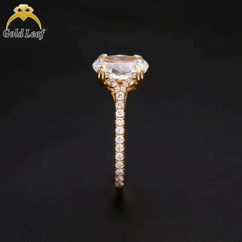 Leaf Jewelry LGl Oval Cut VVS Lab Grown Engagement Luxurious Women's Gold Wedding Ring