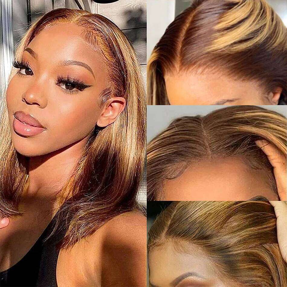 Highlight Short Straight Body Curly Bob Lace Front Human Hair Wigs Piano Cheap Wig On Clearance Seal Xiusiyuan2510