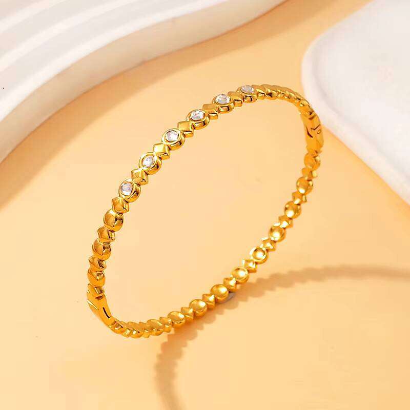 Fashion Designer sterling silver Jewelry Gold-Plated Waterproof Fine Geometric Bracelet & Bangle