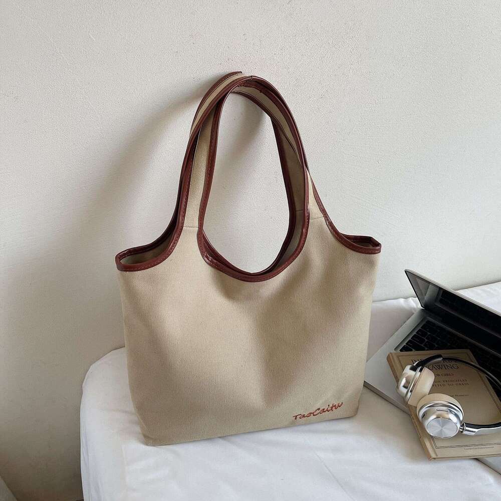 designer bag Luxury bag New College Student Canvas for Women Large Capacity Single Shoulder Commuter Handbag Underarm Tote Bag