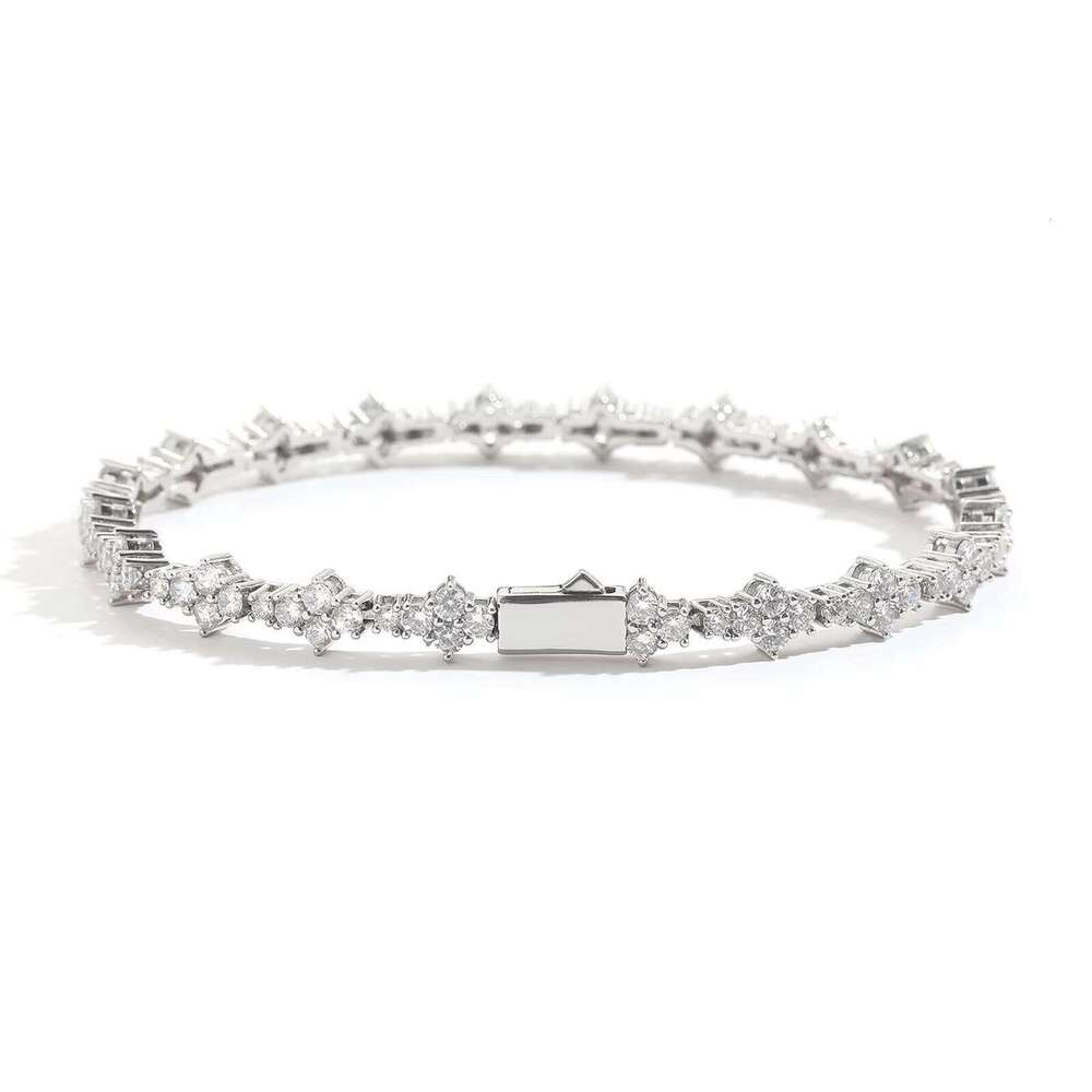 Plum Blossom Tennis Chain Men's Spring Hip-Hop Bracelet with moissanite chain Fashion Accessories