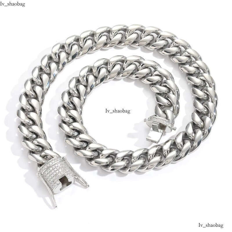 Wholesale 6-18mm Stainless Steel 14K Gold Plated Necklace Miami Cuban Link Chain Monaco Chains for Men