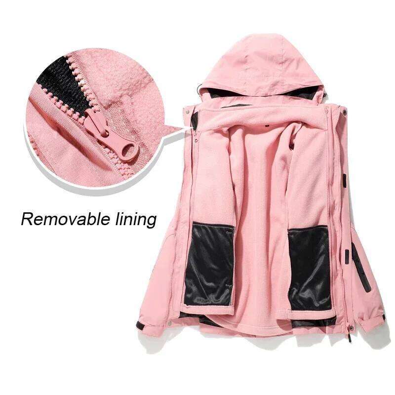 Suit Women Winter Ski Fleece 3 In 1 Jackets And Snow Pants Warm Waterproof Female Jacket Snowboard Hiking