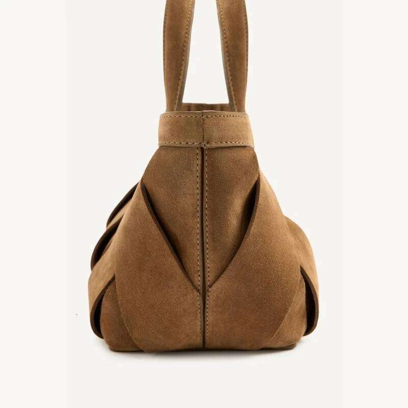 Women's Mini Suede Shopper Bag, Design New in Handbags For Women, Solid Color Woven Tote Bags,
