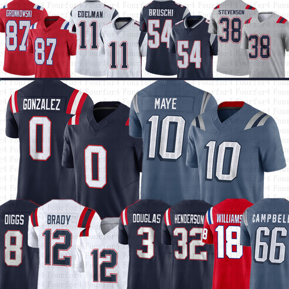 Drake Maye Christian Gonzalez TreVeyon Henderson Football Jersey Tom Brady Demario Douglas Hunter Henry Will Campbell Williams Stefon Diggs Vrabel Eft