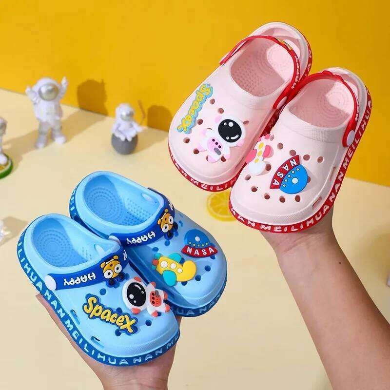 Children's Cartoon Baby Soft-Soled Ultra-Light Anti-Slip Infant Closed-Toe Sandals for Boys & Girls Beach Shoes
