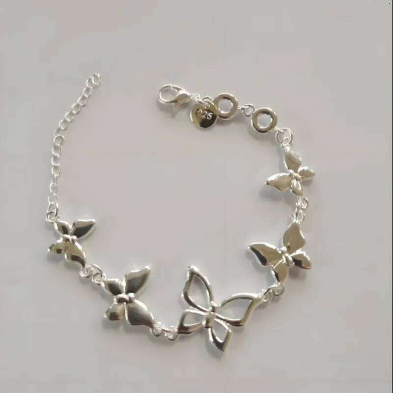 Sterling Sier Charm butterfly Bracelet, for women lady party gift Elegant Party Wedding Engagement Jewelry Gift