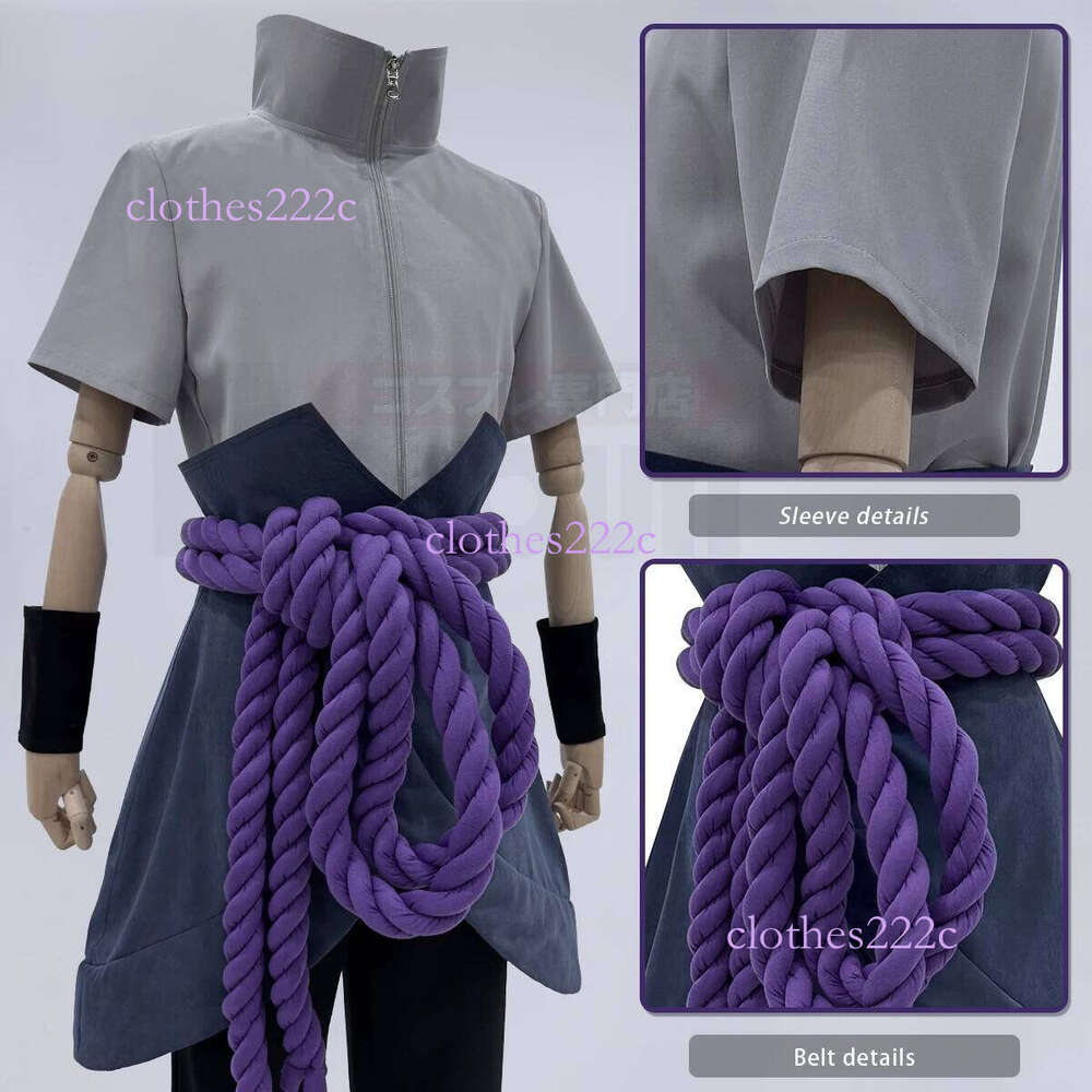 HOLOUN Anime Uchiha Sasuke Cosplay Costume Top Pants Belt Cos Convention Gift Adult Version Unisex