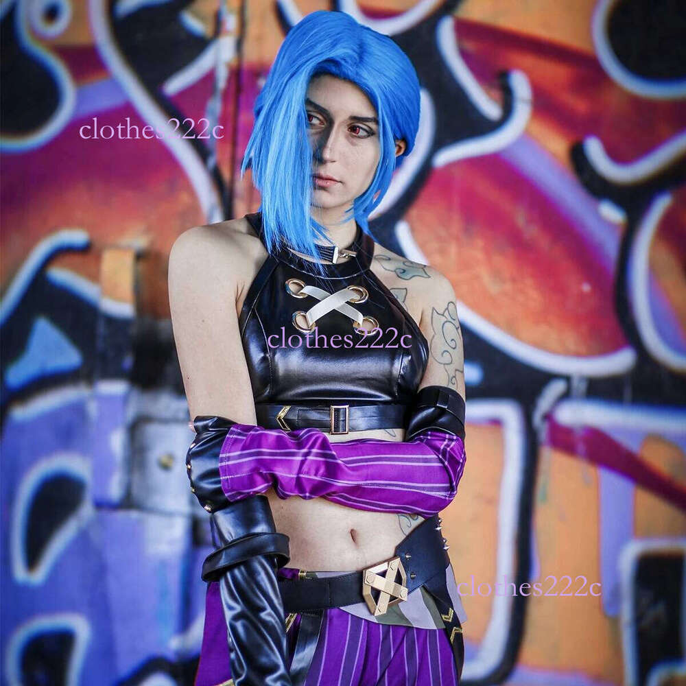 HOLOUN LOL Game Jinx Cosplay Costume Wig Loli Outfit Halloween Christmas Gift Cos Convention