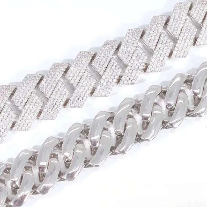 Moissanite bracelet Necklace s Rap hip-hop style Fashion punk full of dias Cuban chain