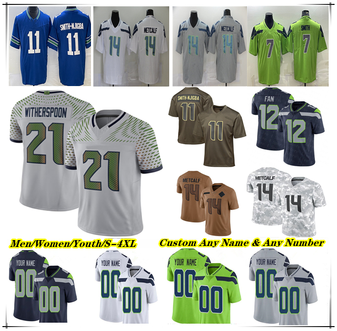 American Football Jersey Sam Darnold Kenneth Walker III Zach Charbonnet Jaxon Smith-Njigba Cooper Kupp Ernest Jones IV Coby Bryant Elijah Arroyo 12 Fan AJ Barner 4XL