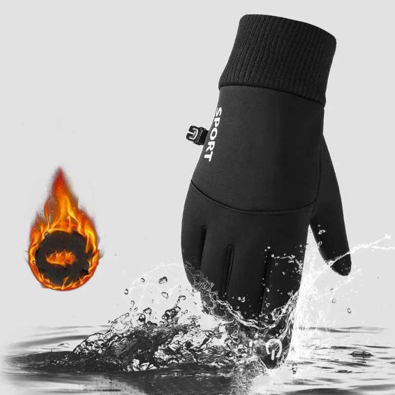 Fleece Lined Winter Thermal Gloves Waterproof Windproof Full Finger Touchscreen Gloves Outdoor Sports Cycling Motorcycle Warm Z250925