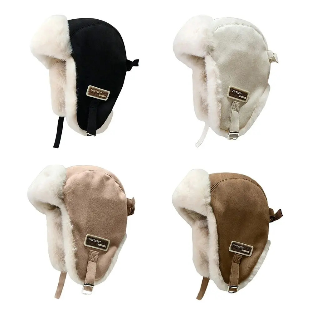 Outdoors Plush Bomber Hat Thick Warm Winter Cap Windproof Ushanka Fur Hat for Men Women 250929