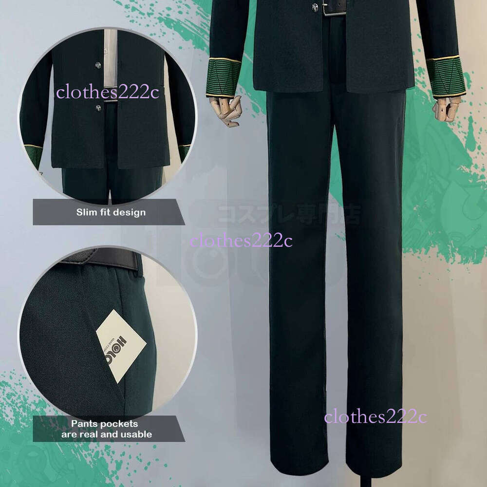 HOLOUN Wind Breaker Anime Akihiko Nirei Cosplay Costume Wig School Uniform Green Jacket Pants White Shirt Cos Convention