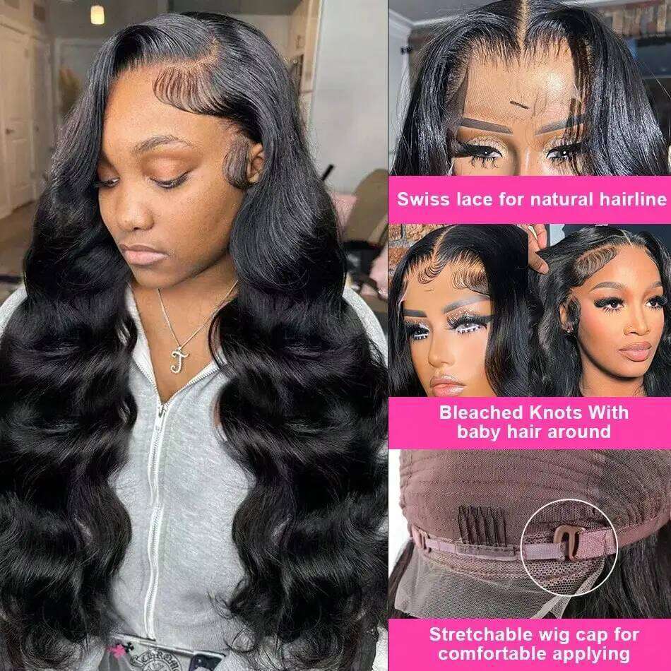 200 Density Body Wave Front Transparent Lace Frontal For Women 13X6 13X4 Human Hair Wigs Xiusiyuan2510