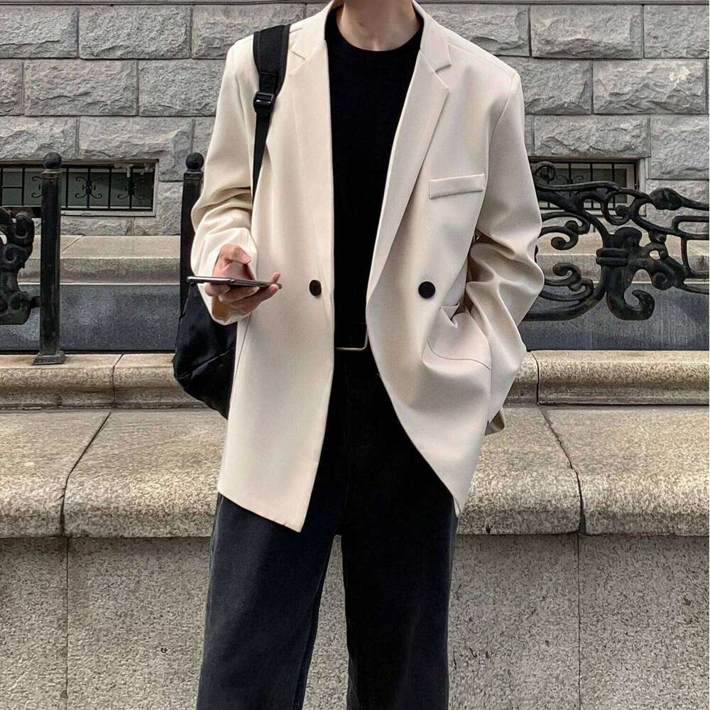 Spring Summer Formal Blazers Korean Fashion Loose Casual Dress Men Haruku Social Suit Jacket Clothing