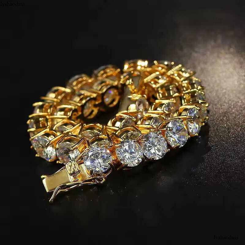 Hip Hop Iced Out Gold CZ Charms Unisex Tennis with Stylish 3mm-6mm AAA+ Cubic Zirconia Bracelet