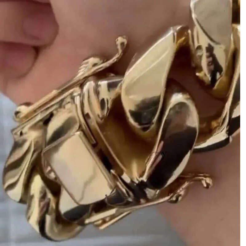 New Arrival 28mm 520g 9.5 Custom Made Hip Hop Jewelry Real 14k Plating 999 Solid Sier Gold Cuban Bracelet