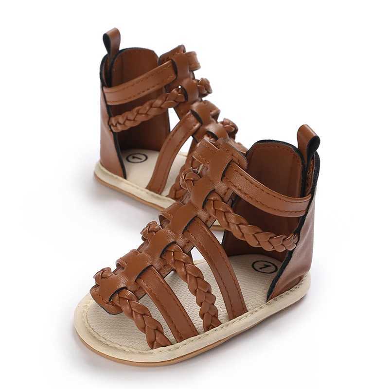 Fashion Colorful Woven Baby Sandals With Soft Soles Anti Slip And Anti Fall Baby Walking Shoes Elegant Retro Princess ShoesJ250930