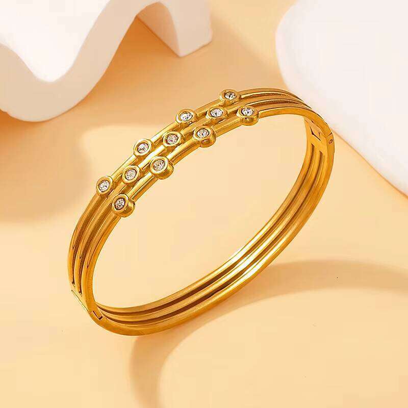 Fashion Designer sterling silver Jewelry Gold-Plated Waterproof Fine Geometric Bracelet & Bangle