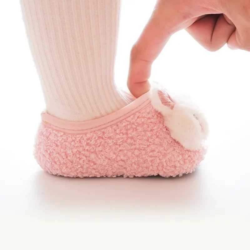 Baby Floor Socks Cartoon Plush Soft Sole Baby Slippers Toddler Warm Shoes Children Soft Nonslip Prewalkers Indoor Home SlippersJ250930