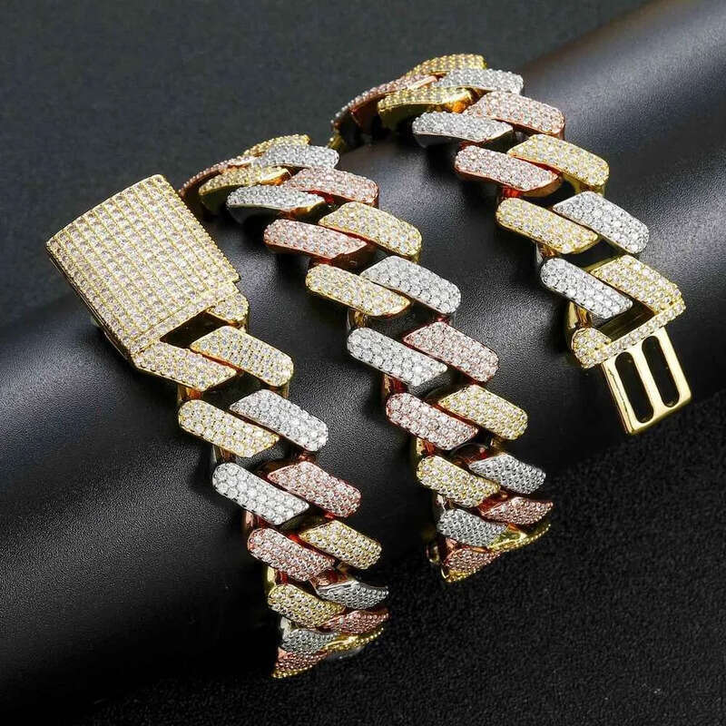 Custom Pass VVS Moissanite Rose Gold Miami Cuban Link Bracelet - Perfect for Any Ocn