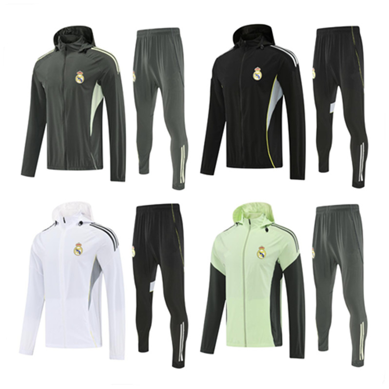 25 26 madrids hooded TRACKSUIT adult kids jacket Soccer Tracksuits Sets VINI JR BELLINGHAM kit chandal futbol survetement 2024 2025 madrides hoodie TRAINING suit