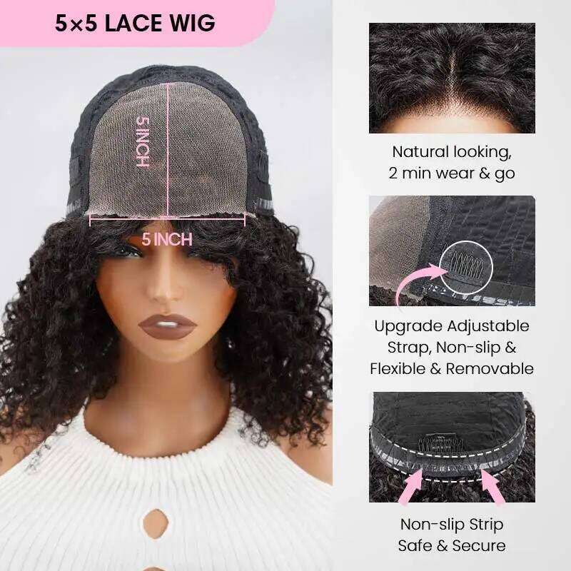 Glueless HD Front Wigs Burmese 5X5 Pre Cut Lace Closure 3S Deep Curly Virgin Human Hair Wig Zero Stress Wear Xiusiyuan2510