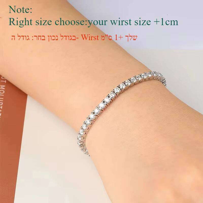 Smyoue 2-6.5mm Real Moissanite Tennis Bracelet for Women Christmas Gift Platinum Plated 100% Sterling Sier Wedding Jewelry