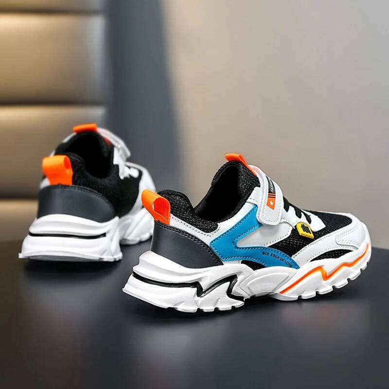 Kids Sports Boys Sneakers Trendy Non-Slip Running Walking Shoes For School Children Lightweight Casual Tennis Footwear