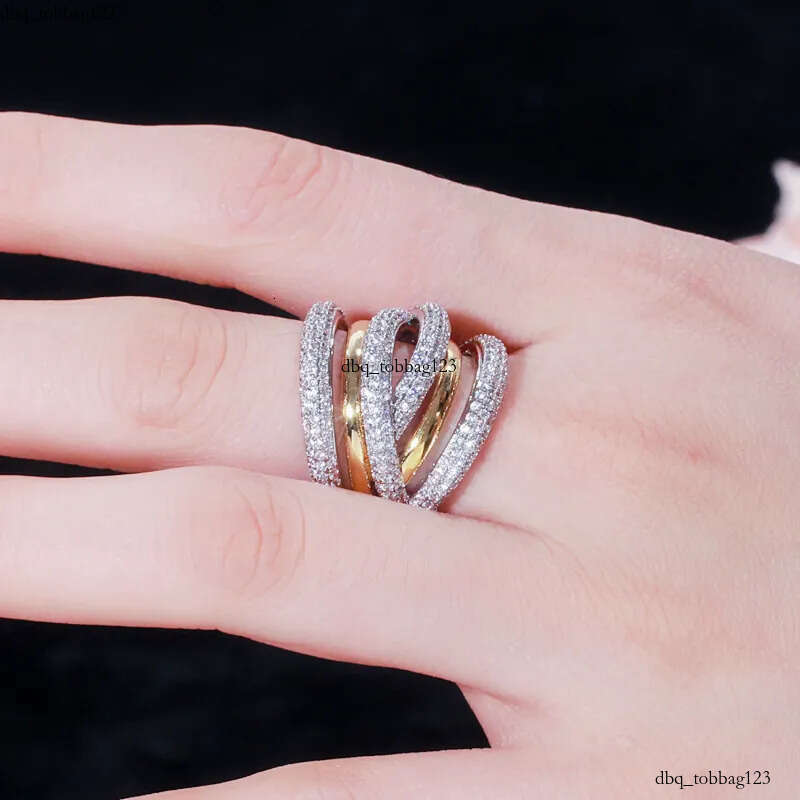 2022 Choucong Brand Wedding Rings Jewelry Gold Fill Pave White Sapphire CZ Dia Eternity Gemstones Women Cross Engagement Band Ring Gift