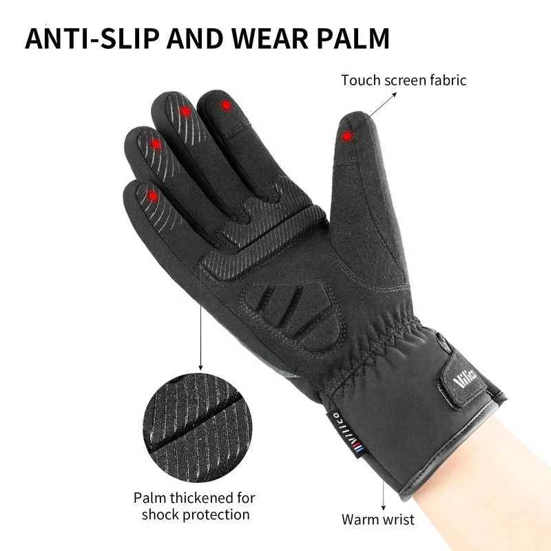 Men Winter Warm Waterproof Riding Gloves Outdoor Sports Running Motorcycle Ski Touch Screen Fleece Glove Nonslip Full Fingers Z250925