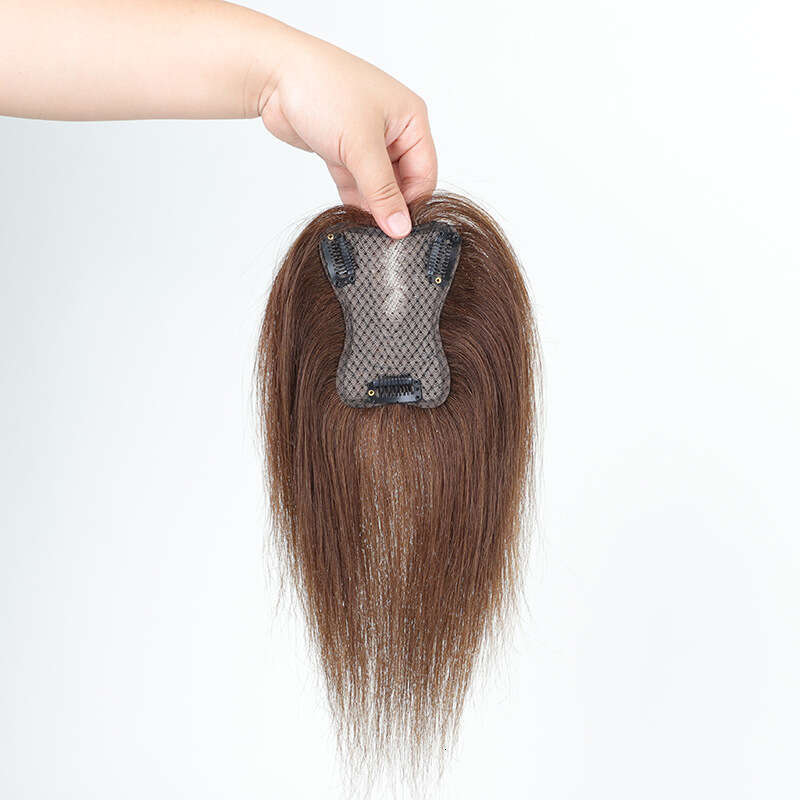 Hairpiece with Side Bangs, Fully Handwoven Real Human Hair, Platinum Top Hairpiece, Lightweight and Breathable, Increases Hair Volume, Xuchang