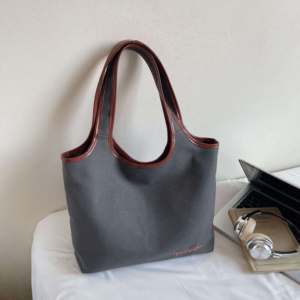 designer bag Luxury bag New College Student Canvas for Women Large Capacity Single Shoulder Commuter Handbag Underarm Tote Bag