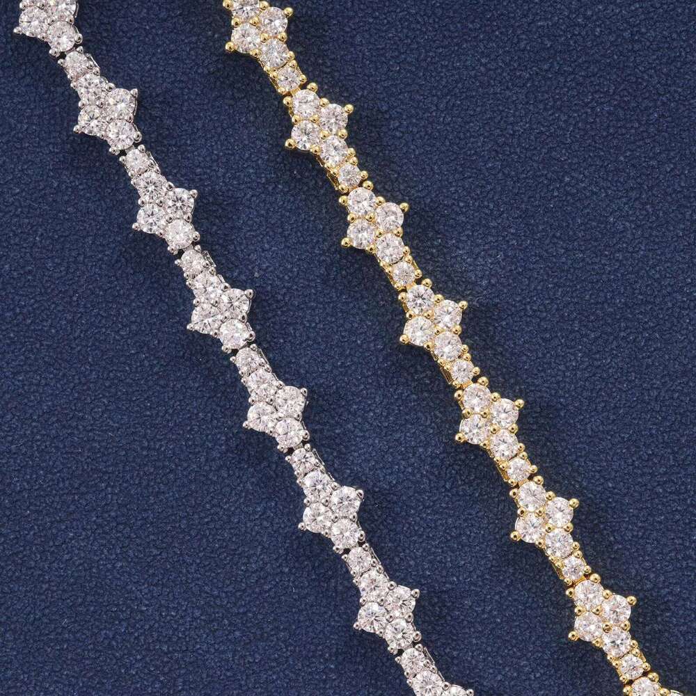 Hot Selling Unisex 3mm Honeycomb Bracelet and Iced Out Flower Tennis Chains Fine Chain & Link Necklace
