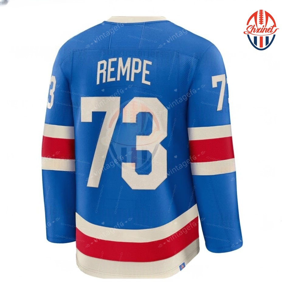 # 73Rempe10 Artemi Panarin ny hockey jersey #93 Mika Zibanejad #23 Adam Fox #31 Igor Shesterkin #20 Chris Kreider Alexis Lafreniere rangerses Wayne Gr