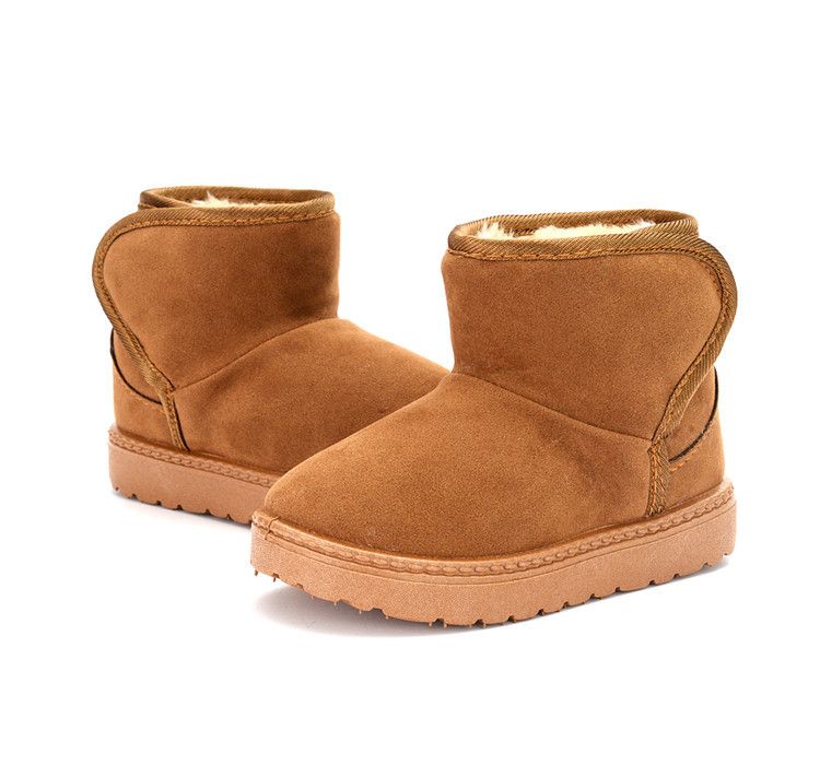 Kids Snow Boots Winter Fashion Non-slip Toddler Boots Skiing Solid Color Warm Pattern Soft Thick Bottom Kid's Shoes Sizes 21 - 38 K0483