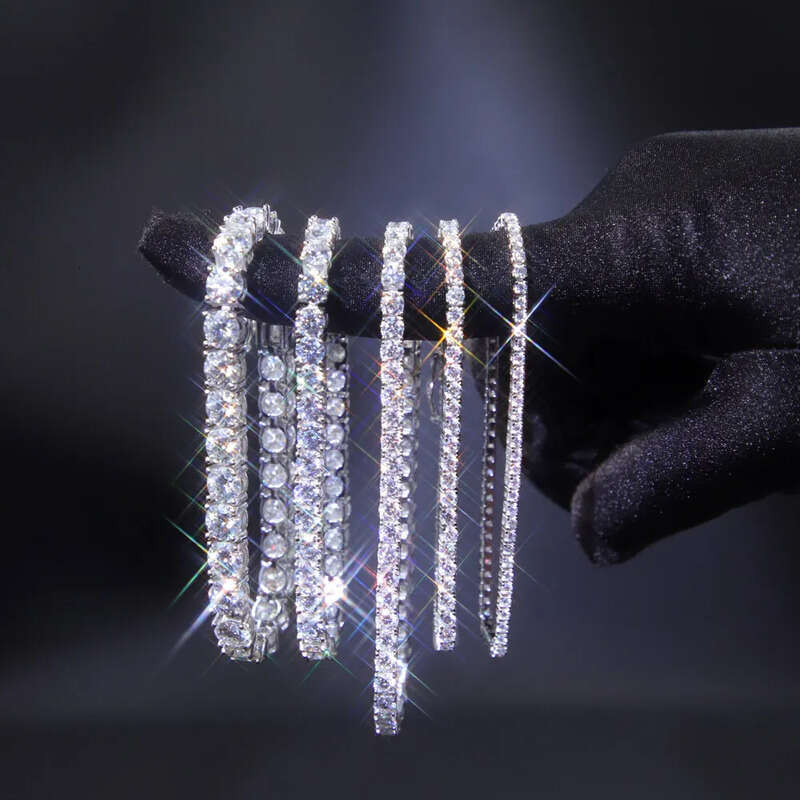 2mm-6.5mm 100% Passed Dia Test S Sier With GRA VVS Moissanite Tennis Chain Ready to Ship for Necklace