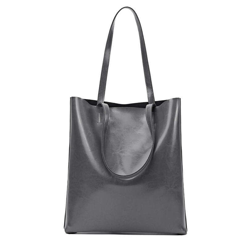 designer bag Luxury bag Large Capacity Oil Wax Cowhide Vertical Shoulder Tote Bag Genuine Leather Versatile High-end Handheld Briefcase for Women