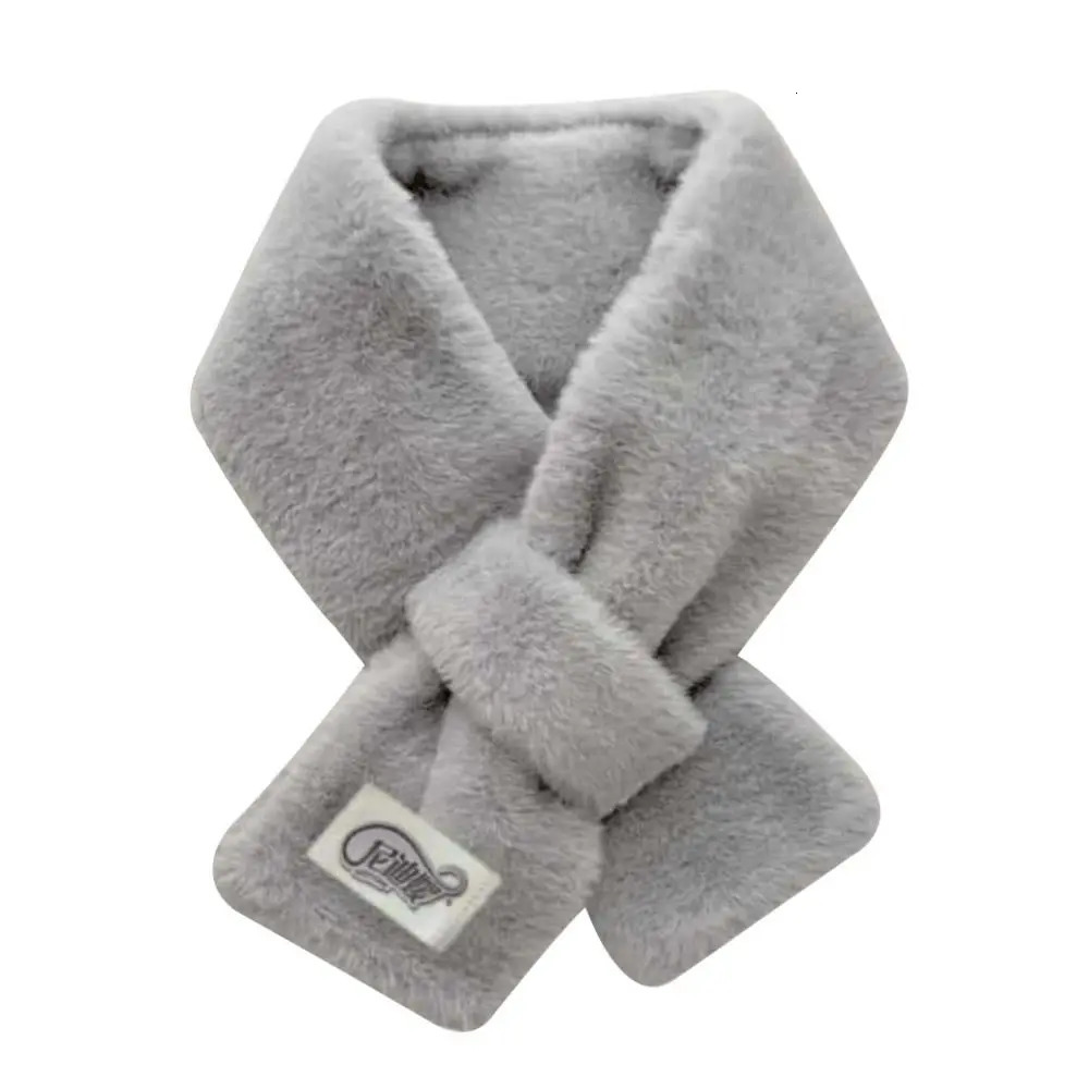 Thicken Warm Faux Fur Winter Scarf Soft Plush Solid Color Neck Protector Windproof Coldproof Neck Collar Warmer for Women 250929